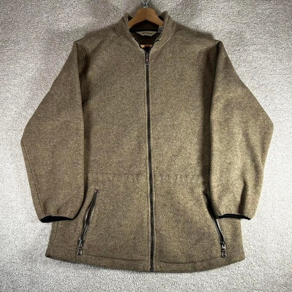 Eddie Bauer Other - Vintage Eddie Bauer tan brown fleece zip up outdoors jacket Size M
